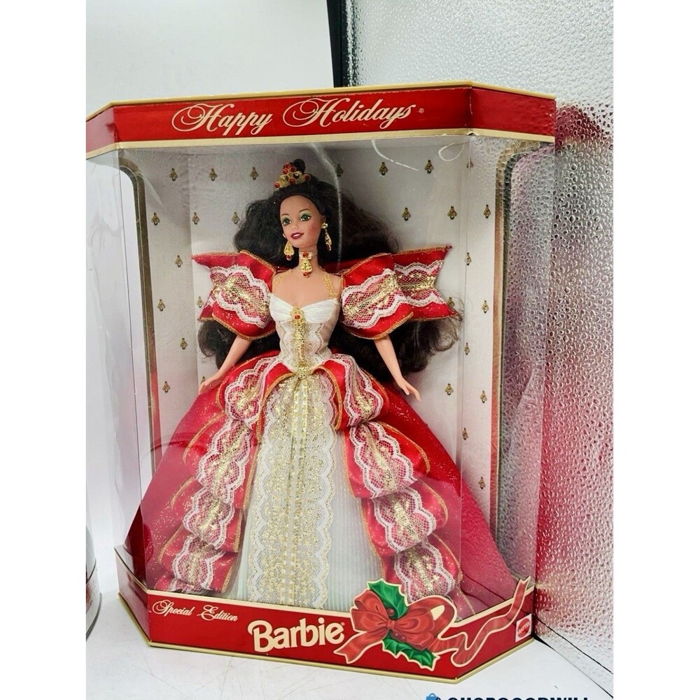 1997 Happy Holidays Barbie Doll Special Edition Mattel Red White Gown NRFB
